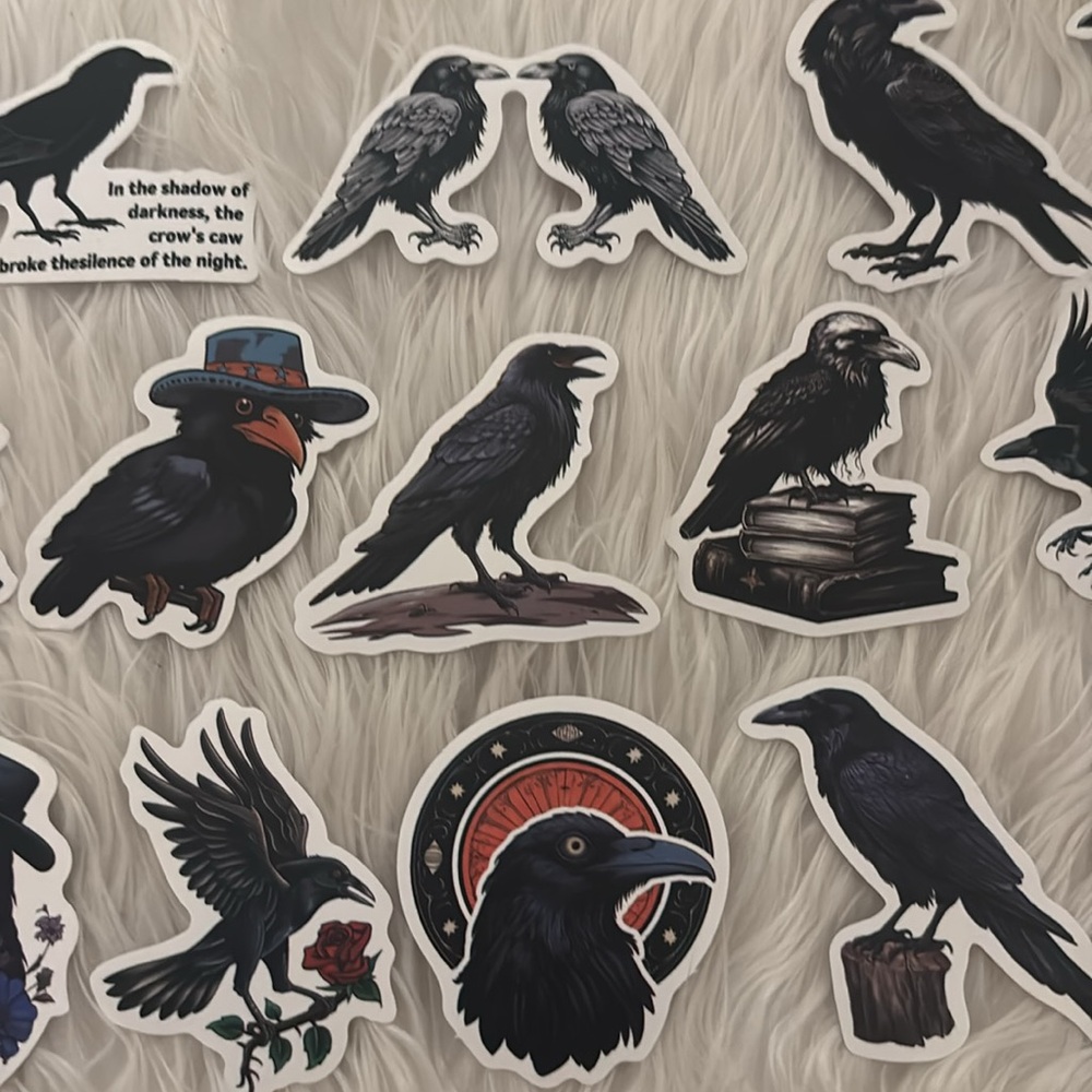 26 Crow Stickers🐦‍⬛🖤 - Picture 6 of 9